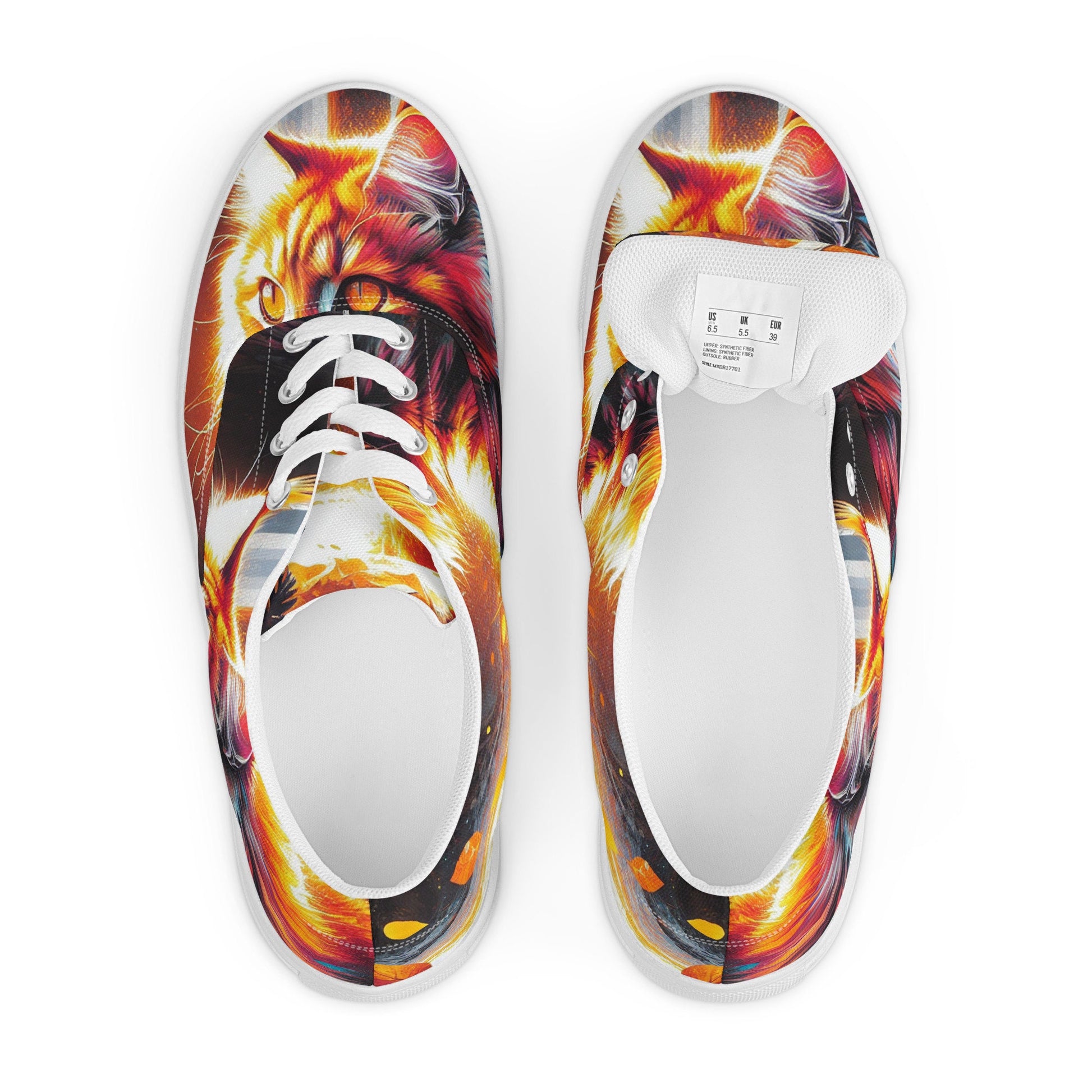 Women’s Cat Print Canvas Sneakers | Breathable & Comfortable | EVA Rubber Outsole