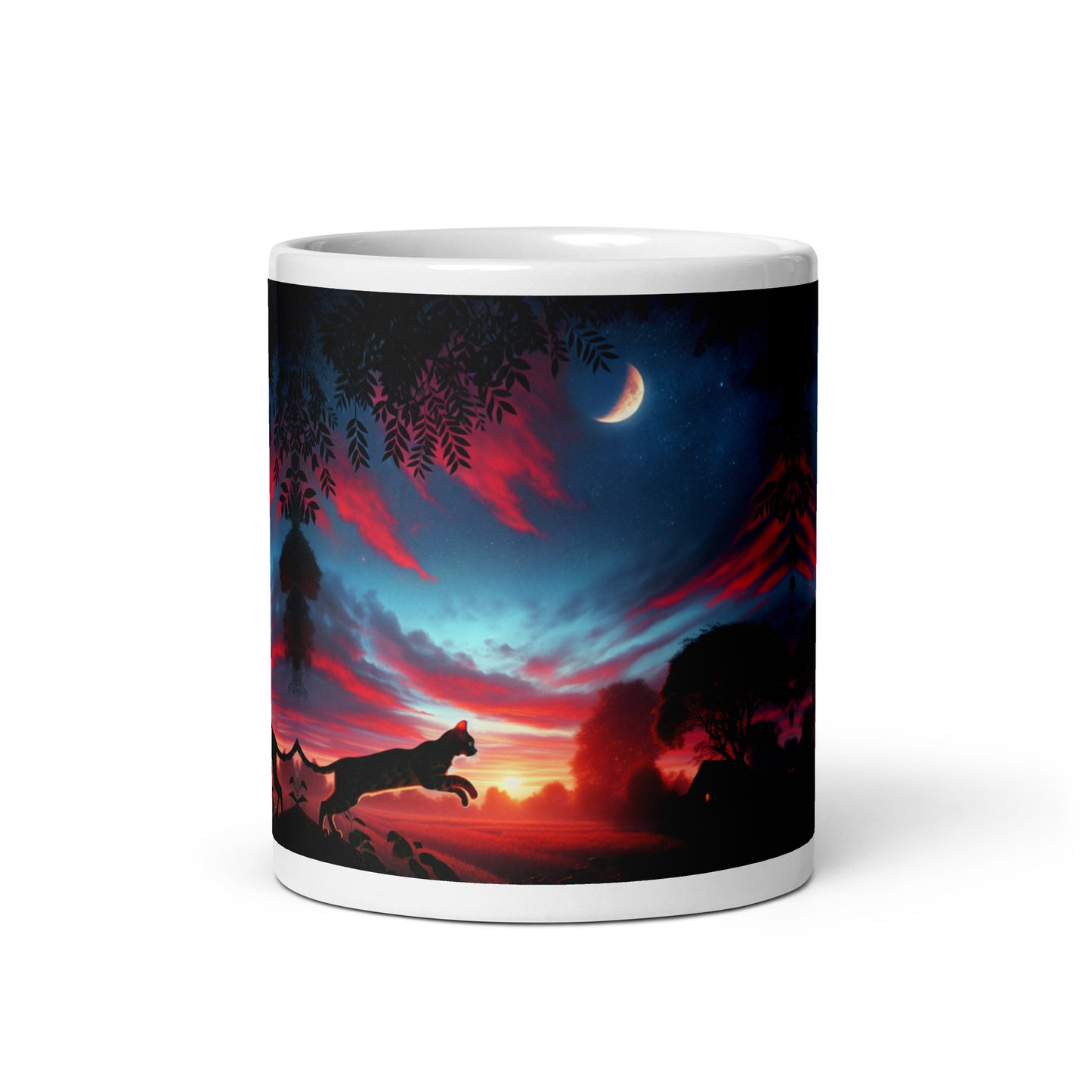 Sunset Cat Mug | Ceramic Coffee Mug | Dishwasher & Microwave Safe | Vivid Print | 11 oz, 15 oz, 20 oz