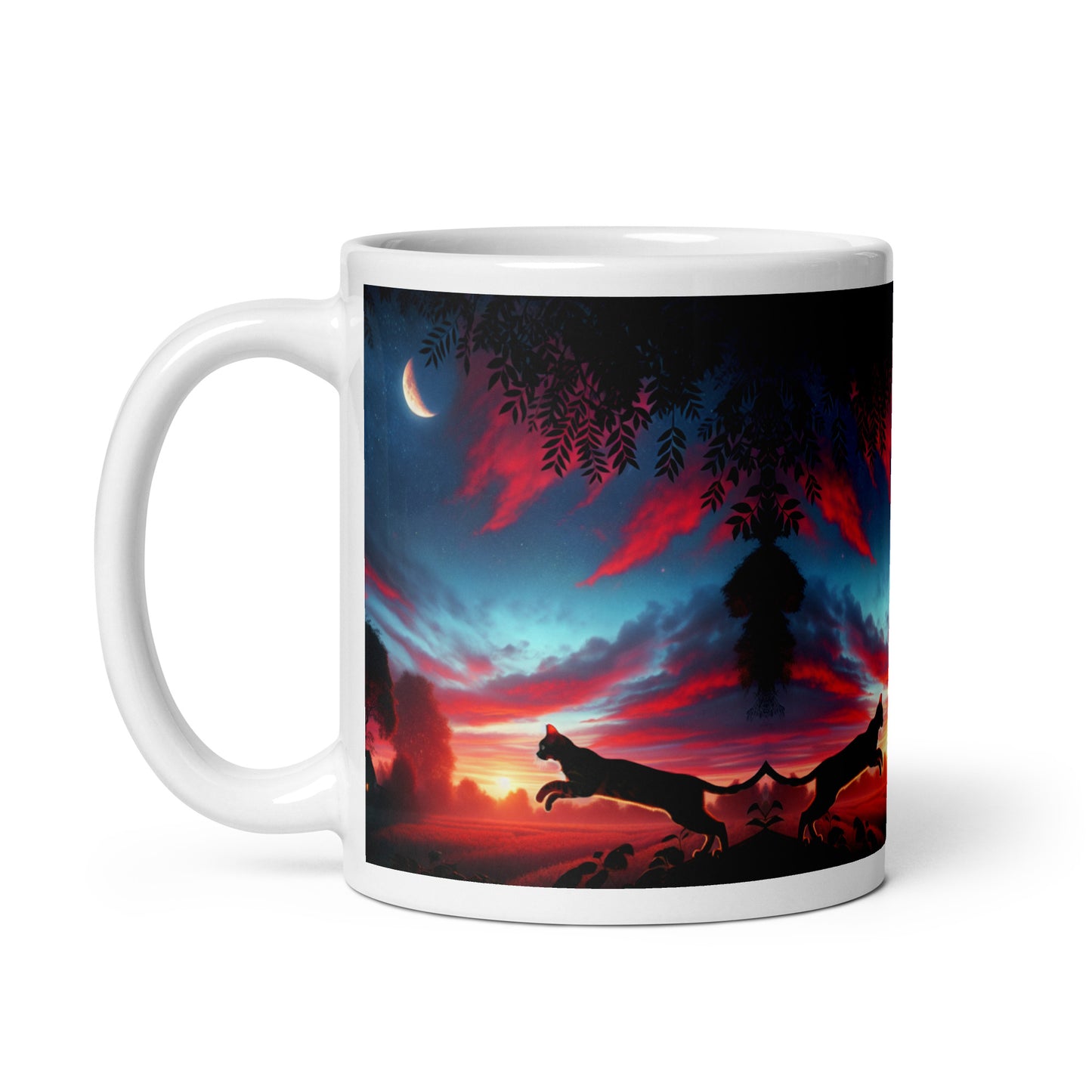 Sunset Cat Mug | Ceramic Coffee Mug | Dishwasher & Microwave Safe | Vivid Print | 11 oz, 15 oz, 20 oz