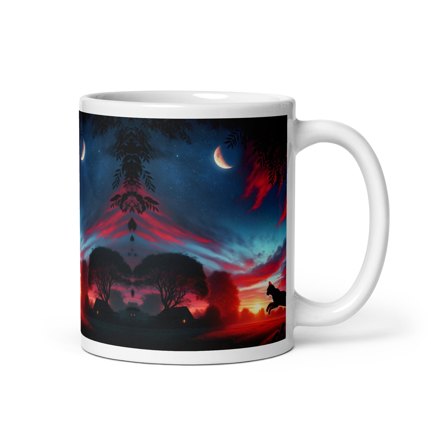 Sunset Cat Mug | Ceramic Coffee Mug | Dishwasher & Microwave Safe | Vivid Print | 11 oz, 15 oz, 20 oz