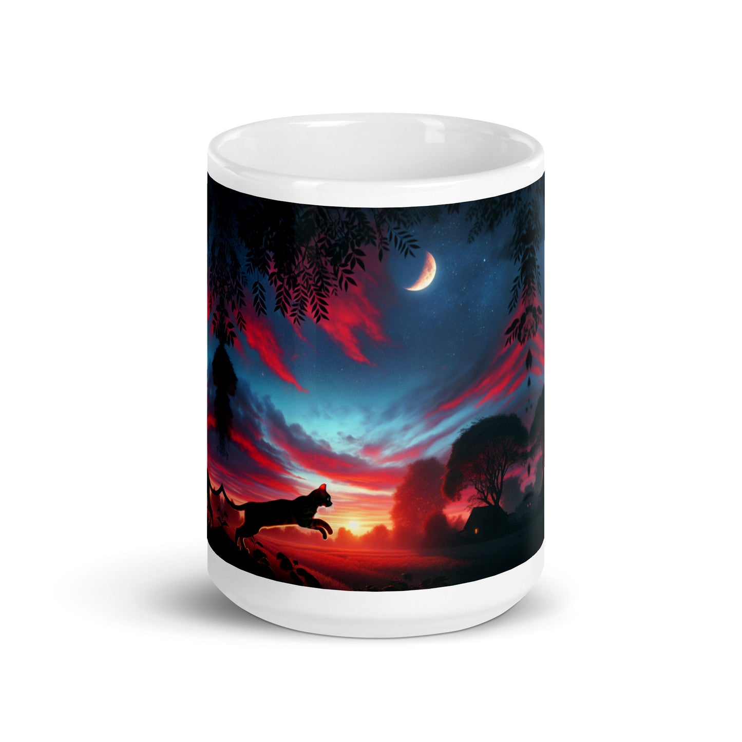 Sunset Cat Mug | Ceramic Coffee Mug | Dishwasher & Microwave Safe | Vivid Print | 11 oz, 15 oz, 20 oz