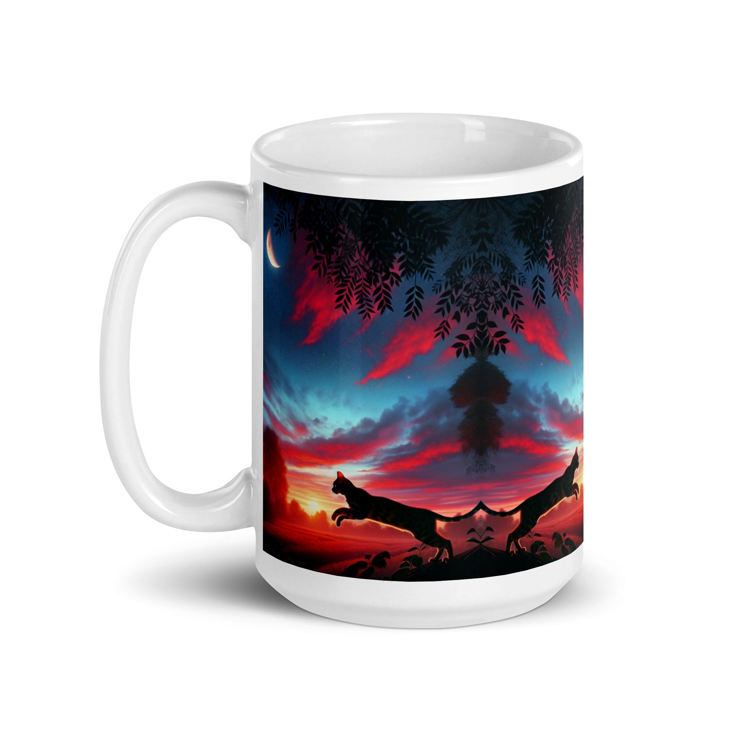 Sunset Cat Mug | Ceramic Coffee Mug | Dishwasher & Microwave Safe | Vivid Print | 11 oz, 15 oz, 20 oz