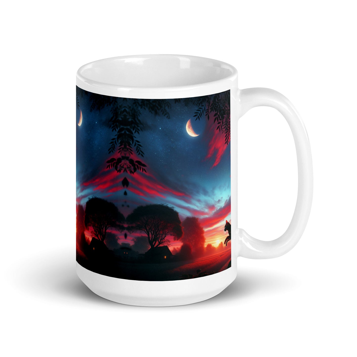 Sunset Cat Mug | Ceramic Coffee Mug | Dishwasher & Microwave Safe | Vivid Print | 11 oz, 15 oz, 20 oz